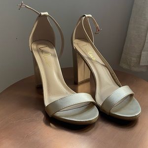 Taylor Gold Ankle Strap Heels